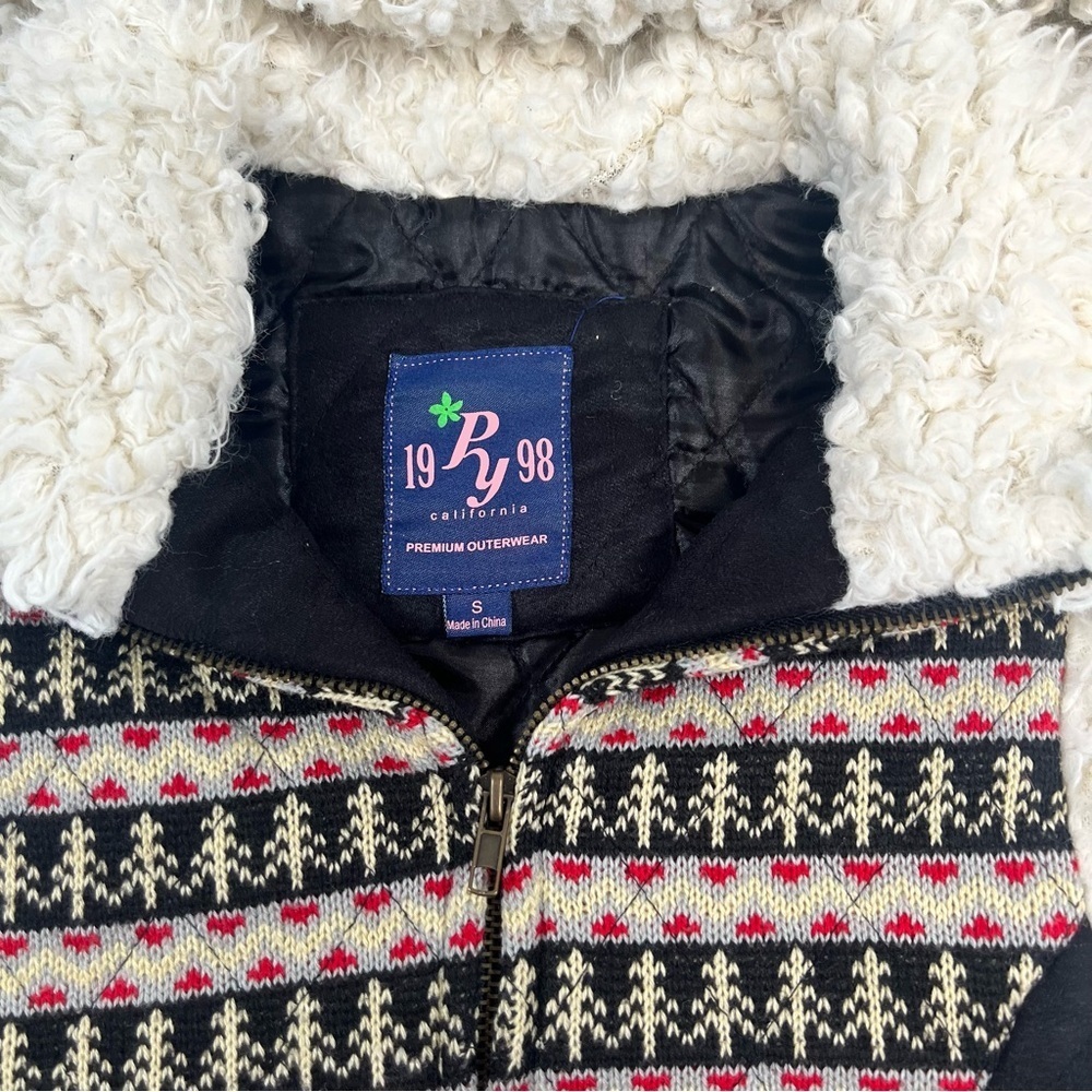 Vintage Y2K  Papaya Cropped Quilted Fur Lined Vest | Size Small | Zip Front - Picture 2 of 7